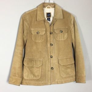 Gap Suede Womens Jacket size XS Tan Cream